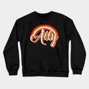 Ally lesbian vintage lgbt pride Crewneck Sweatshirt